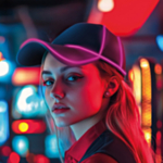 Neon LED Keps Lila