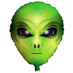 Alienhuvud Folieballong Grön