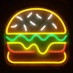 Hamburgare Neonskylt