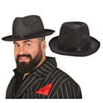 Randig Gangster Fedora Svart