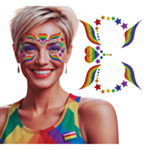 Regnbåge Glitter Ansiktssmycken
