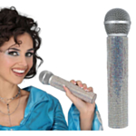 Glittermikrofon Silver
