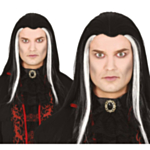 Vit Slinga Vampyrperuk Svart