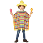 Mexikansk Barnponcho Flerfärgad