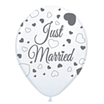 Just Married Latexballonger Vit