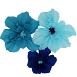 Crepe Pappersblommor Blå Mix