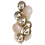 25 År Latexballonger Guld Latte