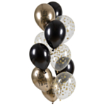 Let's Party Latexballonger Svart/Guld