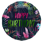 Happy Birthday Tropisk Folieballong Neon