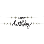 Happy Birthday Bokstavsgirlang Svart