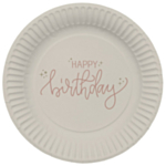 Happy Birthday Pappers­tallrikar Crème Rose