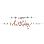 Happy Birthday Bokstavsgirlang Crème Rosa