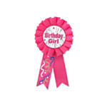 Birthday Girl Medaljrosett Rosa