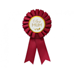 Best Mum Medaljrosett Röd