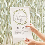 DIY Babyshower Välkomstskylt