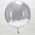 Runda Transparenta Ballonger Med Fjädrar