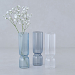 Mini Räfflade Glasvaser Blå