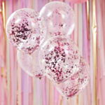 Chunky Glitter Konfetti Ballonger Rosa