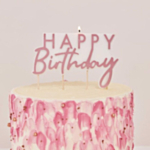 Happy Birthday Tårtljus Roséguld
