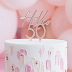 Hello 50 Akryl Tårttopper Roséguld