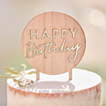 Happy Birthday Tårtdekoration Trä
