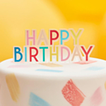 Happy Birthday Tårtdekoration Akryl Flerfärgad