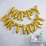 Happy Birthday Folieballonger Guld