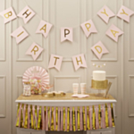 Happy Birthday Girlang Pastell Ljusrosa