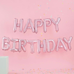 Happy Birthday Folieballonger Rosa