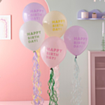 Happy Birthday Pastell Ballonger