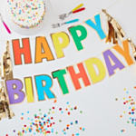 Happy Birthday Girlang Flerfärgad/Guld