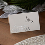 Merry Christmas Placeringskort Silver