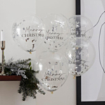 Merry Christmas Konfetti Ballonger Silver