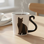 Kattsvans Mugg Vit/Svart