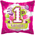 My 1st Birthday Folieballong Rosa