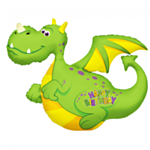 Stor Drake Happy Birthday Folieballong