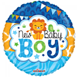 Rund Baby Boy Folieballong Ljusblå