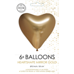 Hjärtformade Latexballonger Guld