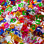 10 År Konfetti Multifärgad