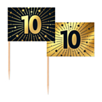 10 År Golden Celebrations Tårtpinnar