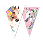 Hästflaggbanner med blommor