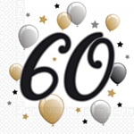 60 År Ballonger Servetter