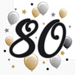 80 År Ballonger Servetter