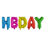 Hbday Folieballonger Flerfärgade