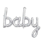 Stor Baby Folieballong Silver