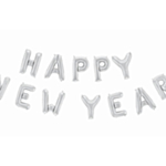 Happy New Year Folieballonger Silver