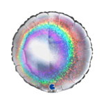 Glitter Rund Folieballong Silver