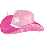 Cowgirl Hatt Folieballong Rosa