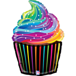 Regnbåge Cupcake Folieballong