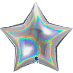 Stjärna Folieballong Holografisk Silver